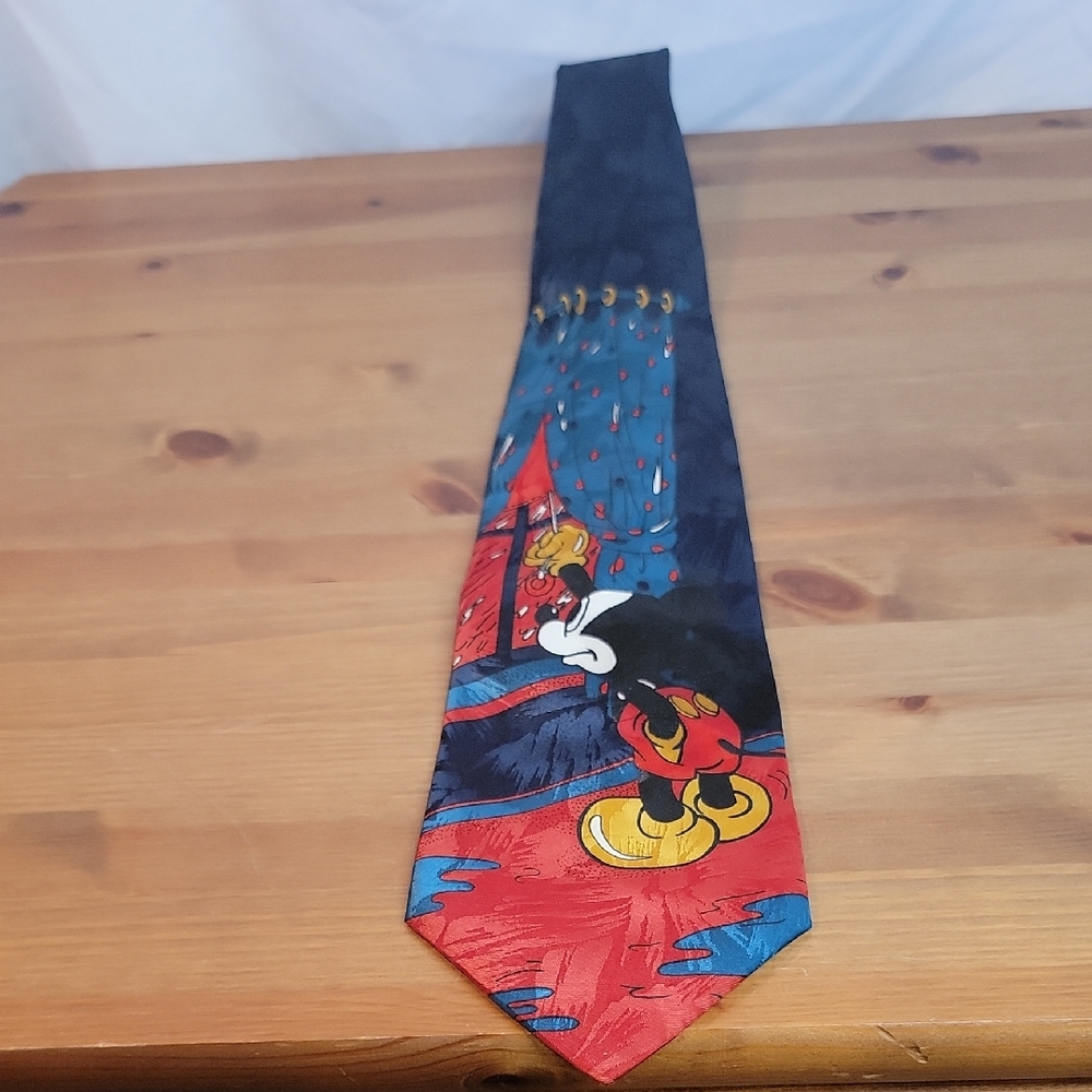 Mickey Unlimited Tie Featuring Mickey Mouse On A Rainy Day